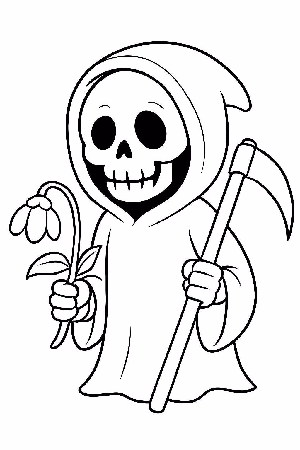 Assustador com flor morta para colorir — desenho para imprimir