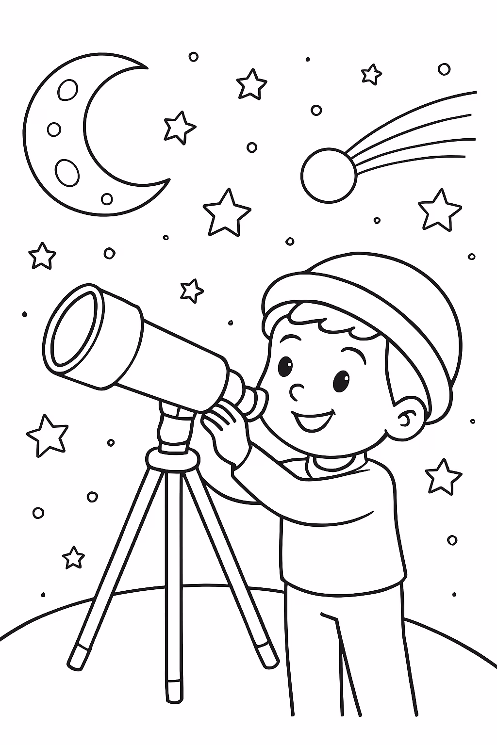 Astronomia para colorir — desenho para imprimir