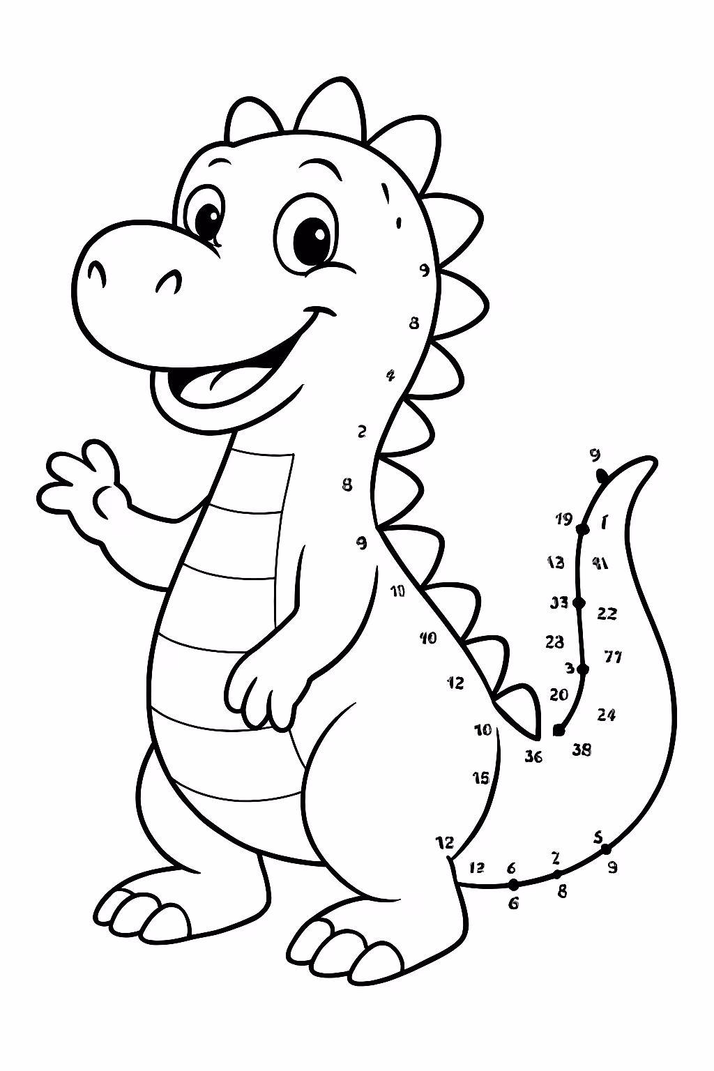 Atividade de ligar pontos para colorir — desenho para imprimir