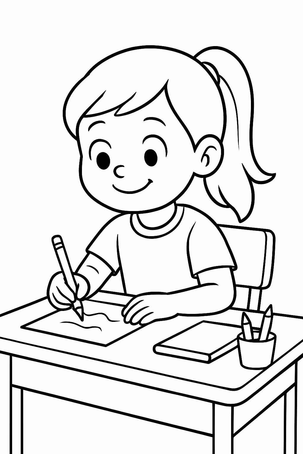 Atividade escolar para colorir — desenho para imprimir