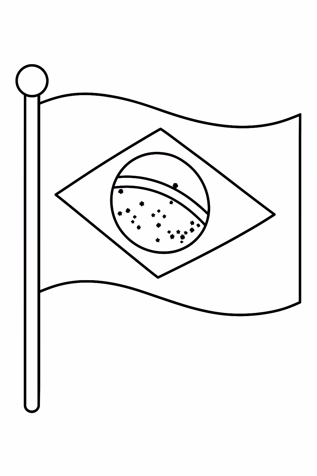 Bandeira brasil para colorir — desenho para imprimir
