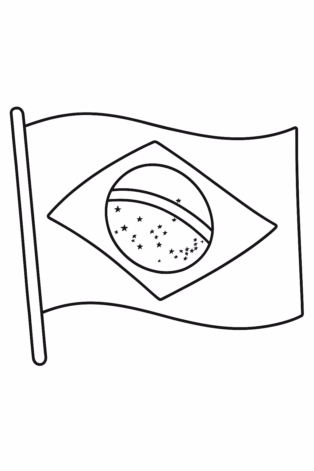 Bandeira do brasil para colorir — desenho para imprimir