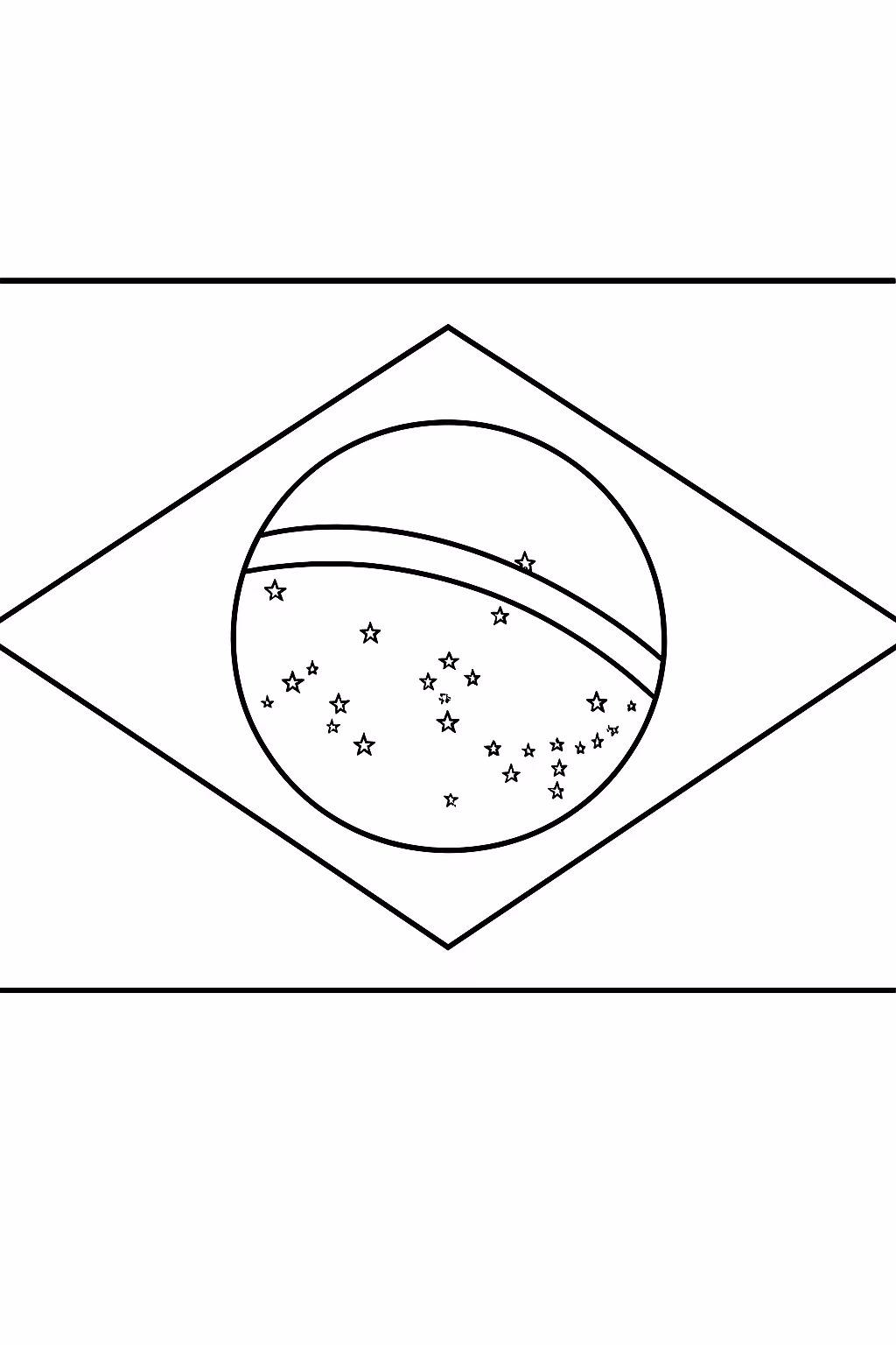 Bandeira do brasil grande para colorir — desenho para imprimir