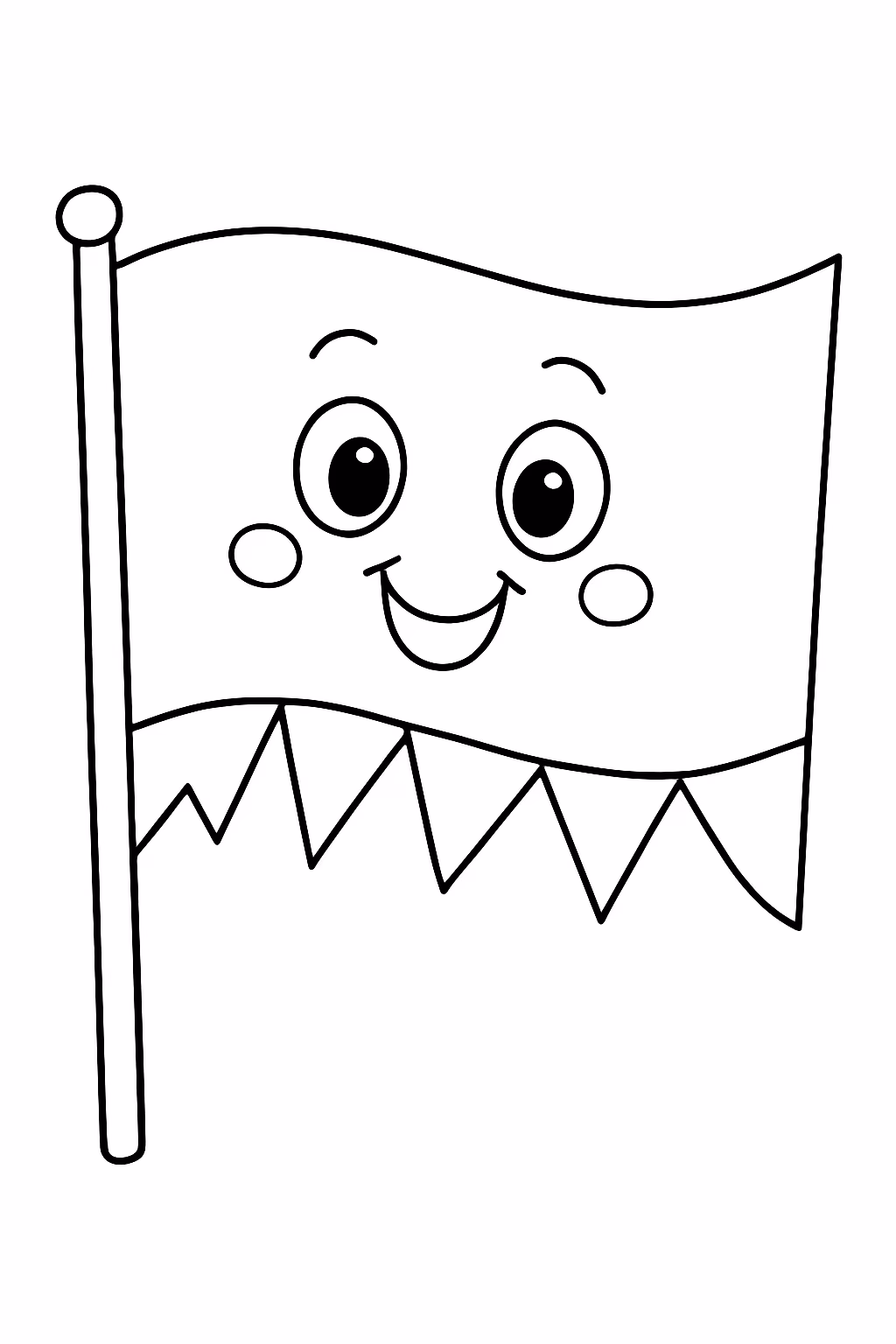 Bandeira junina para colorir — desenho para imprimir