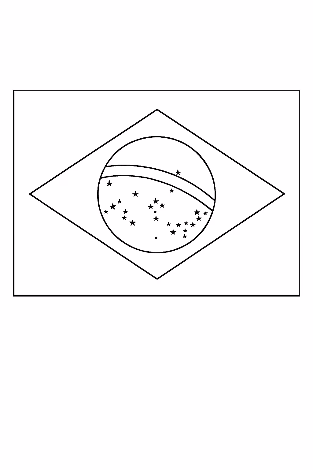 Bandera do brasil para colorir — desenho para imprimir