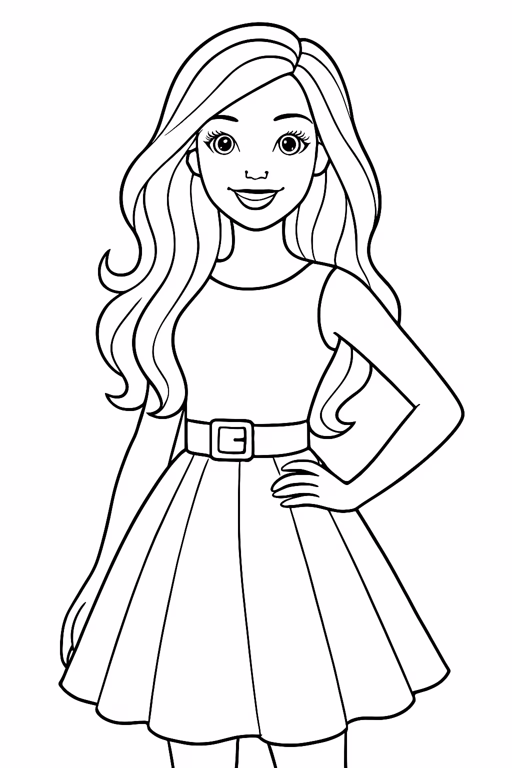 Barbie para colorir — desenho para imprimir