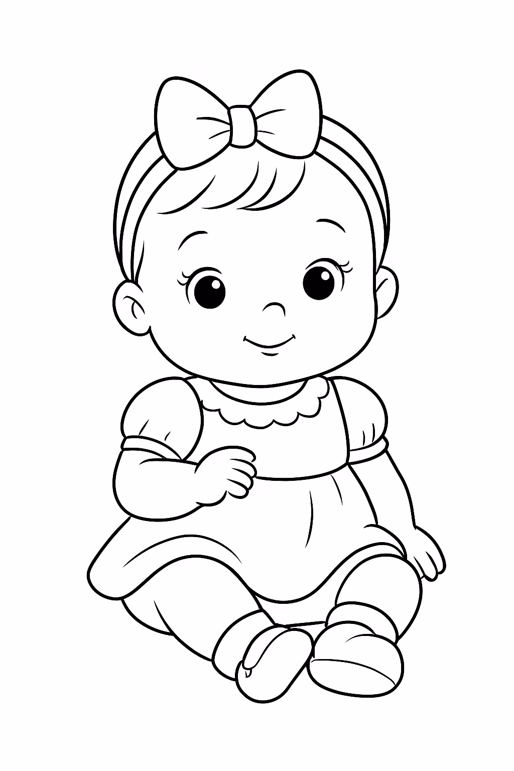 Bebe reborne menina com roupa rosa para colorir — desenho para imprimir
