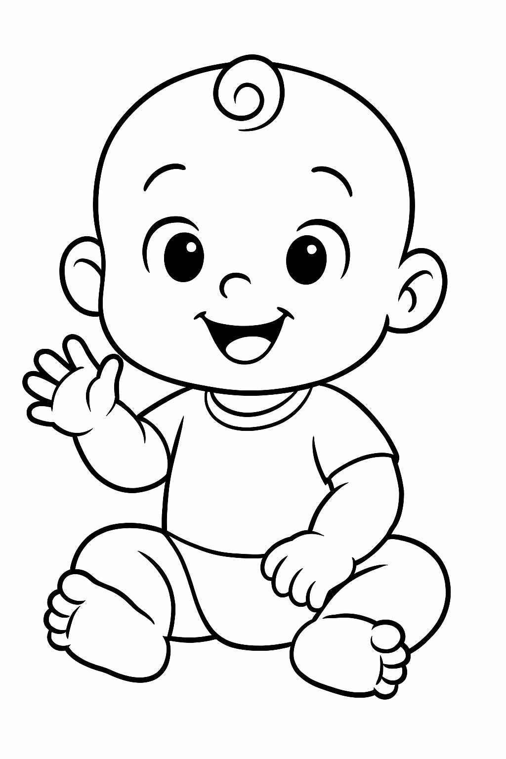Bebes fofos para colorir — desenho para imprimir