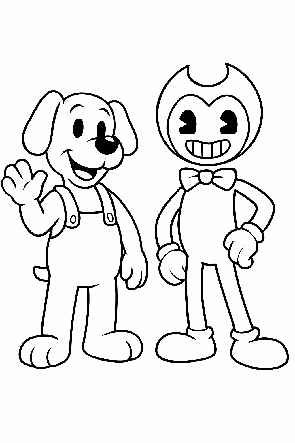 Bendy e boris para colorir — desenho para imprimir
