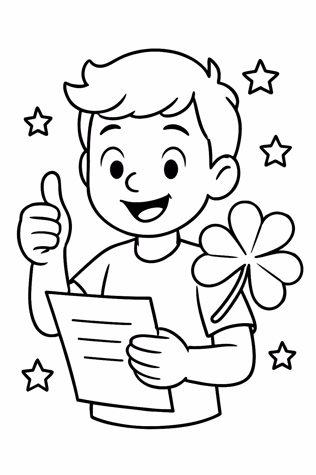 Boa sorte na prova para colorir — desenho para imprimir