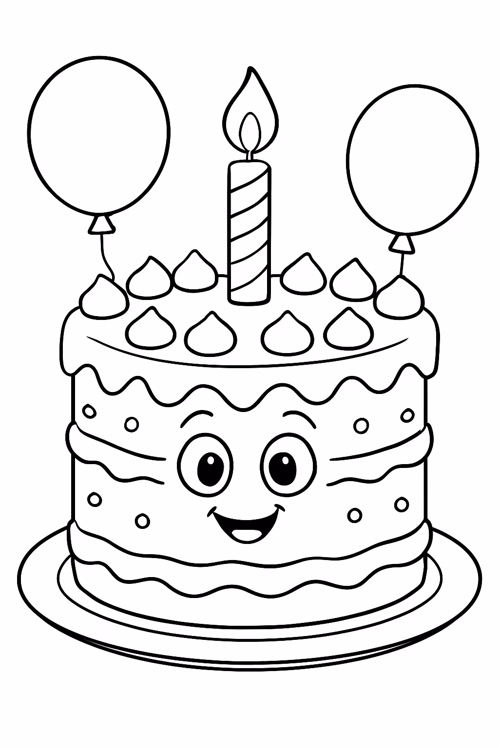 Bolofofo aniversario para colorir — desenho para imprimir