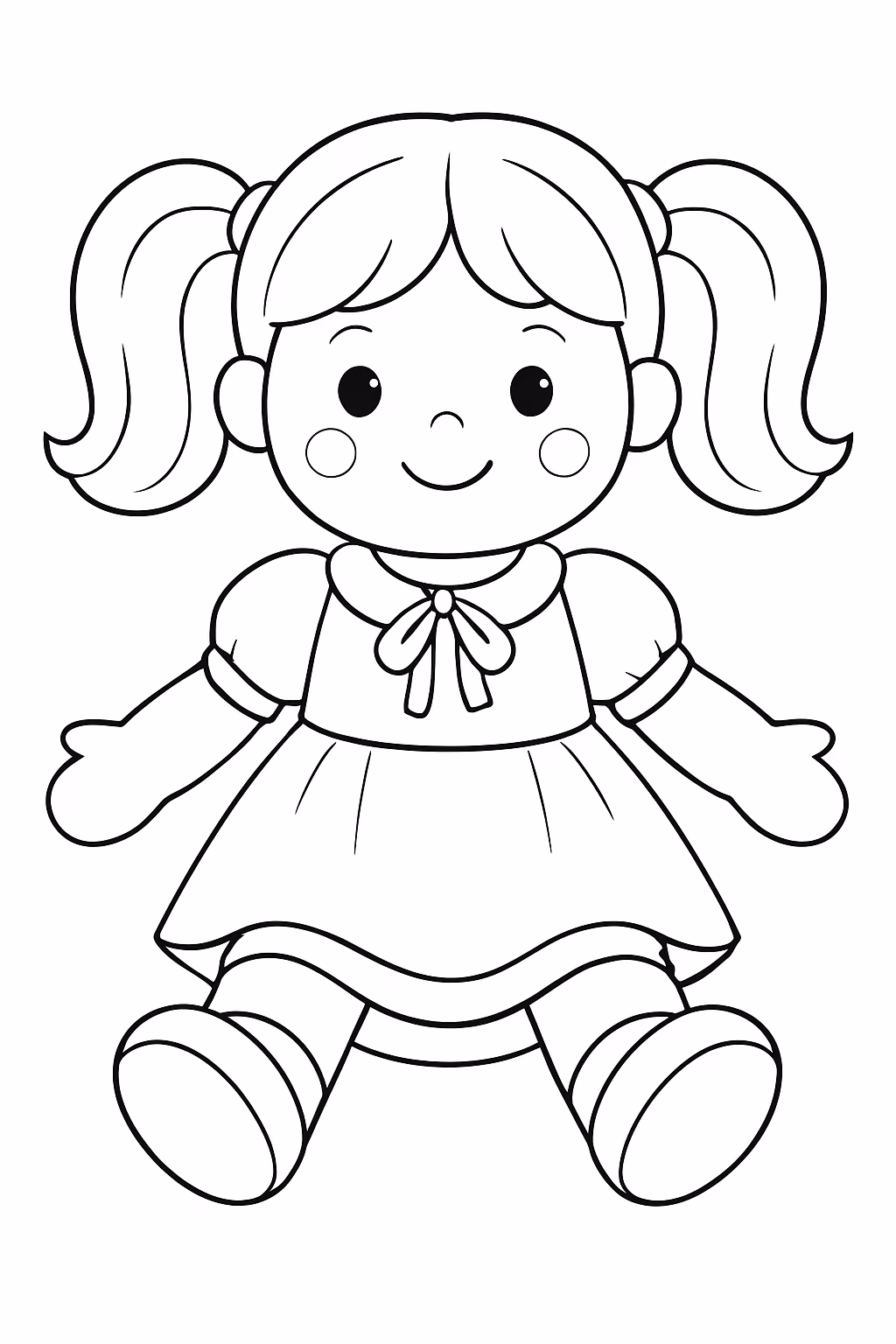 Bonecas para colorir — desenho para imprimir