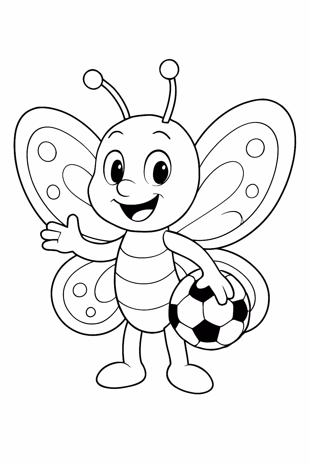 Borboleta na copa do mundo para colorir — desenho para imprimir