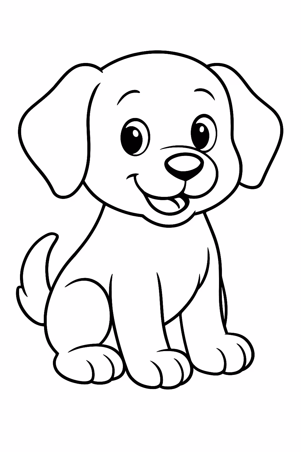 Cachorrinho fofo para colorir — desenho para imprimir