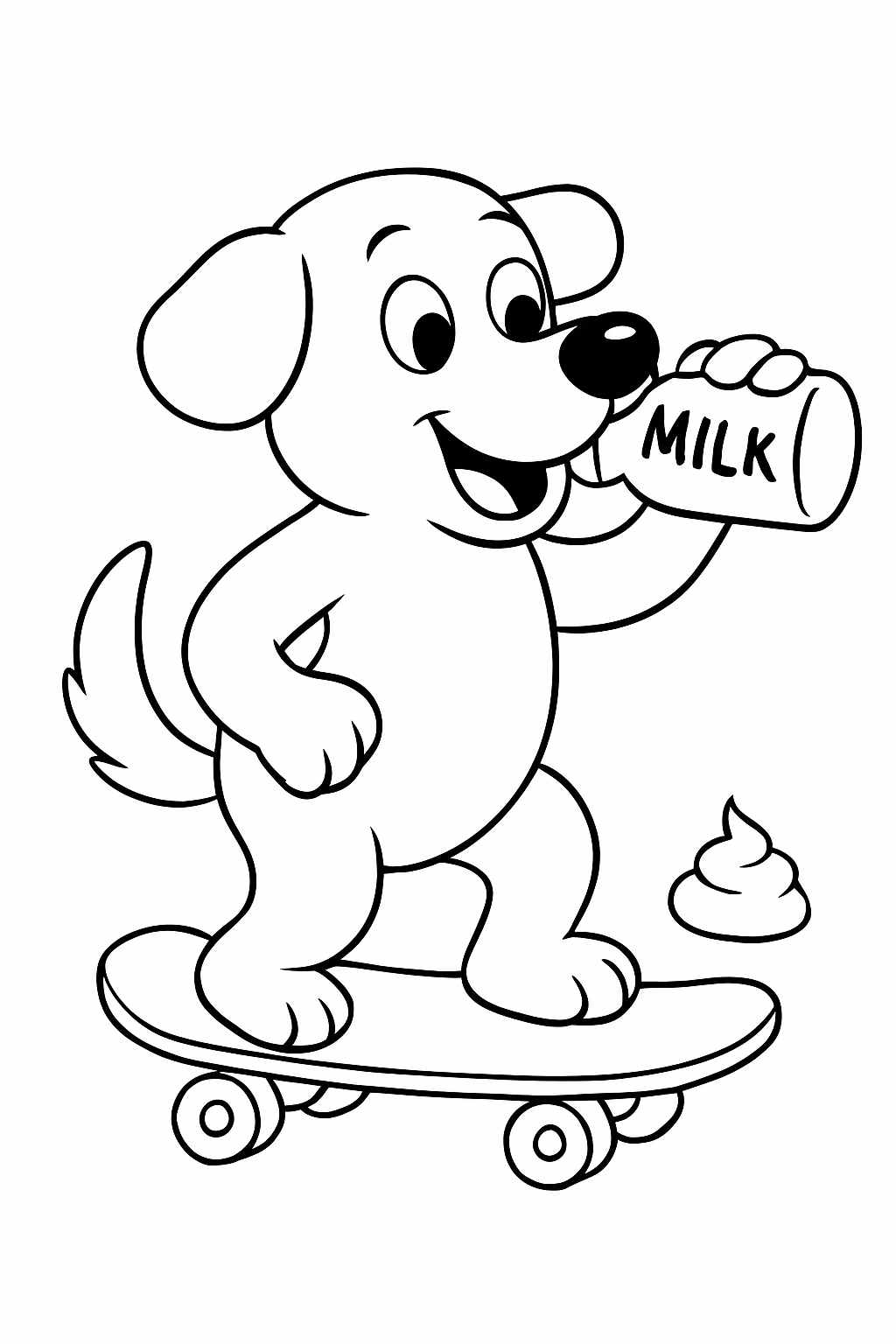 Cachorro fazendo coco comendo leite fresco o cachorro eu falei para colorir — desenho para imprimir