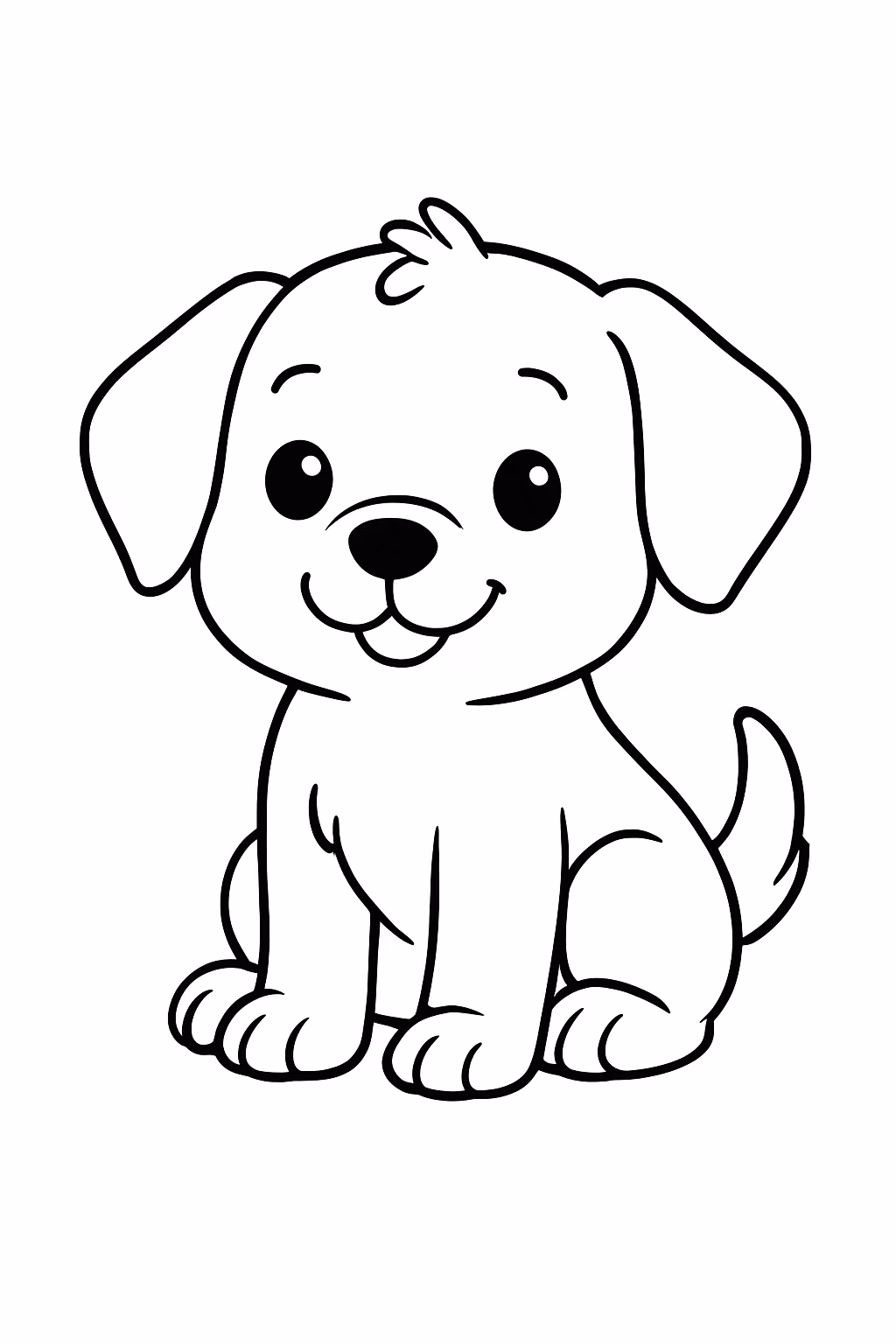 Cachorro fofinho para colorir — desenho para imprimir