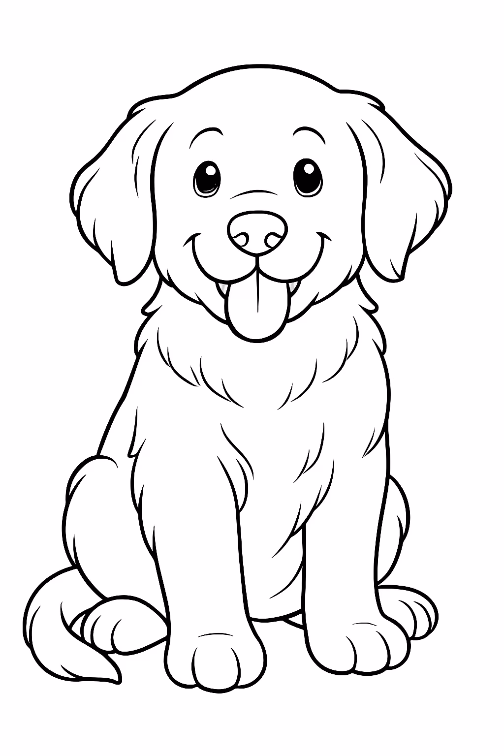 Cachorro golden para colorir — desenho para imprimir