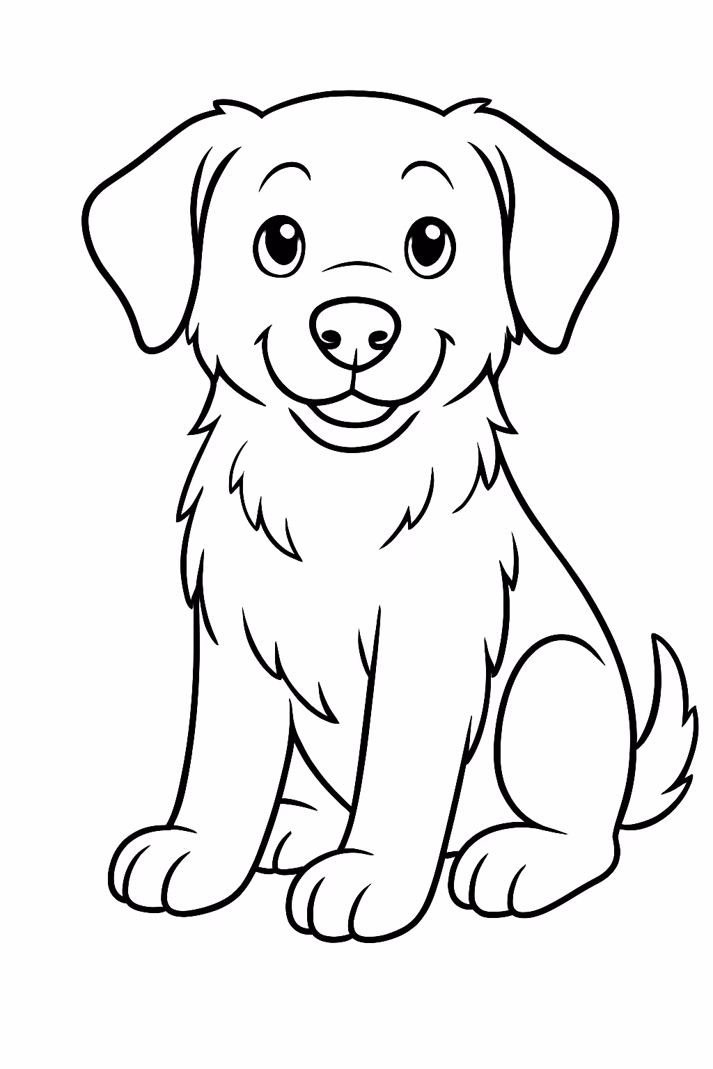 Cachorro realista vira lata para colorir — desenho para imprimir