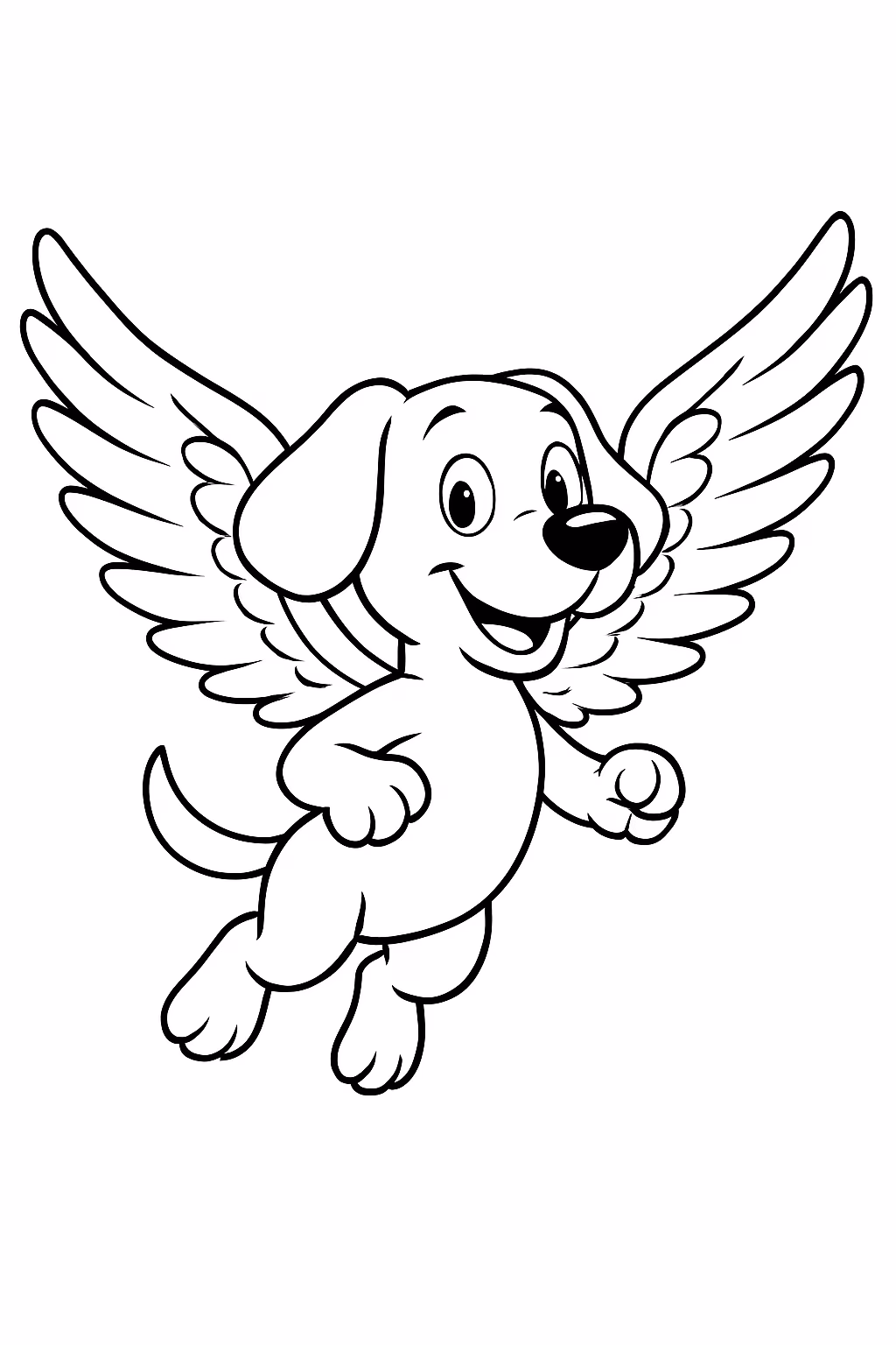 Cachorro voador para colorir — desenho para imprimir
