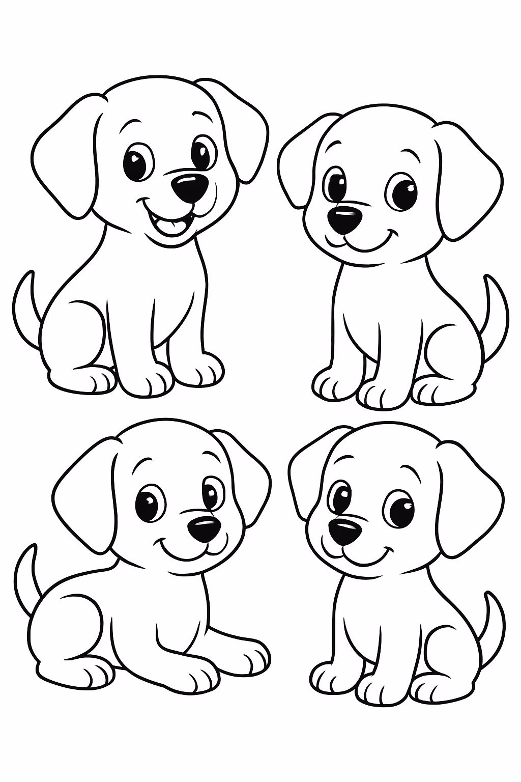 Cachorros para colorir — desenho para imprimir