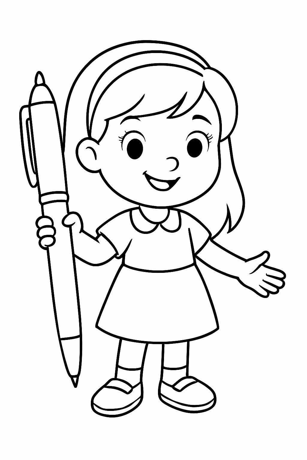 Caneta escrito emily para colorir — desenho para imprimir