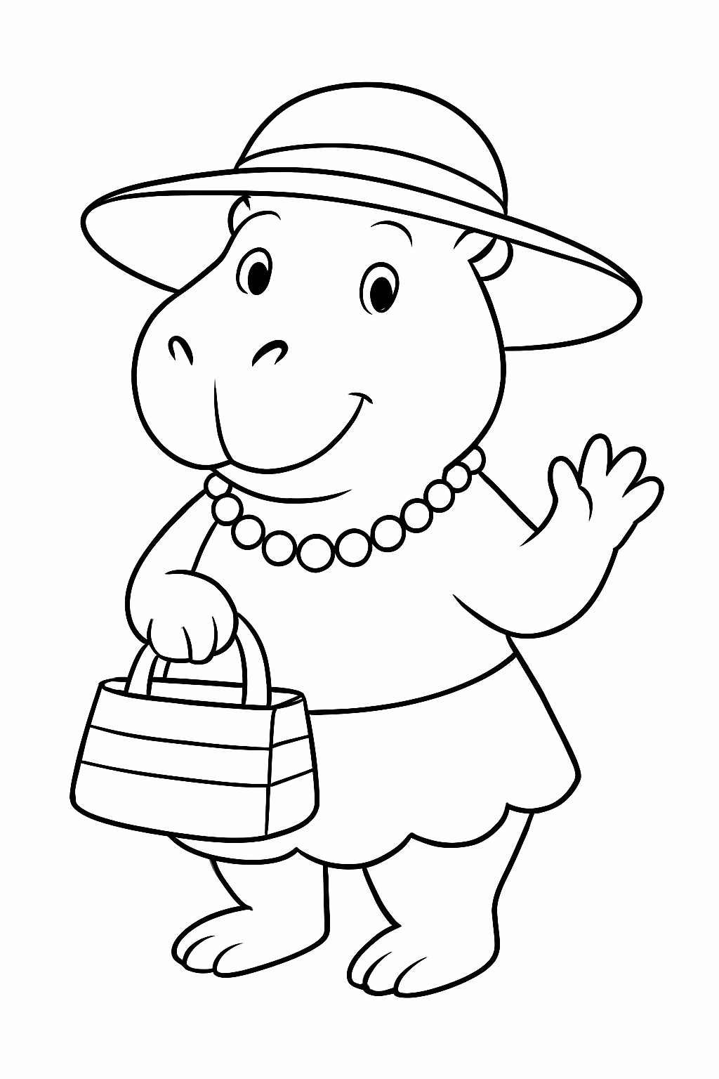 Capivara com acessorios para colorir — desenho para imprimir