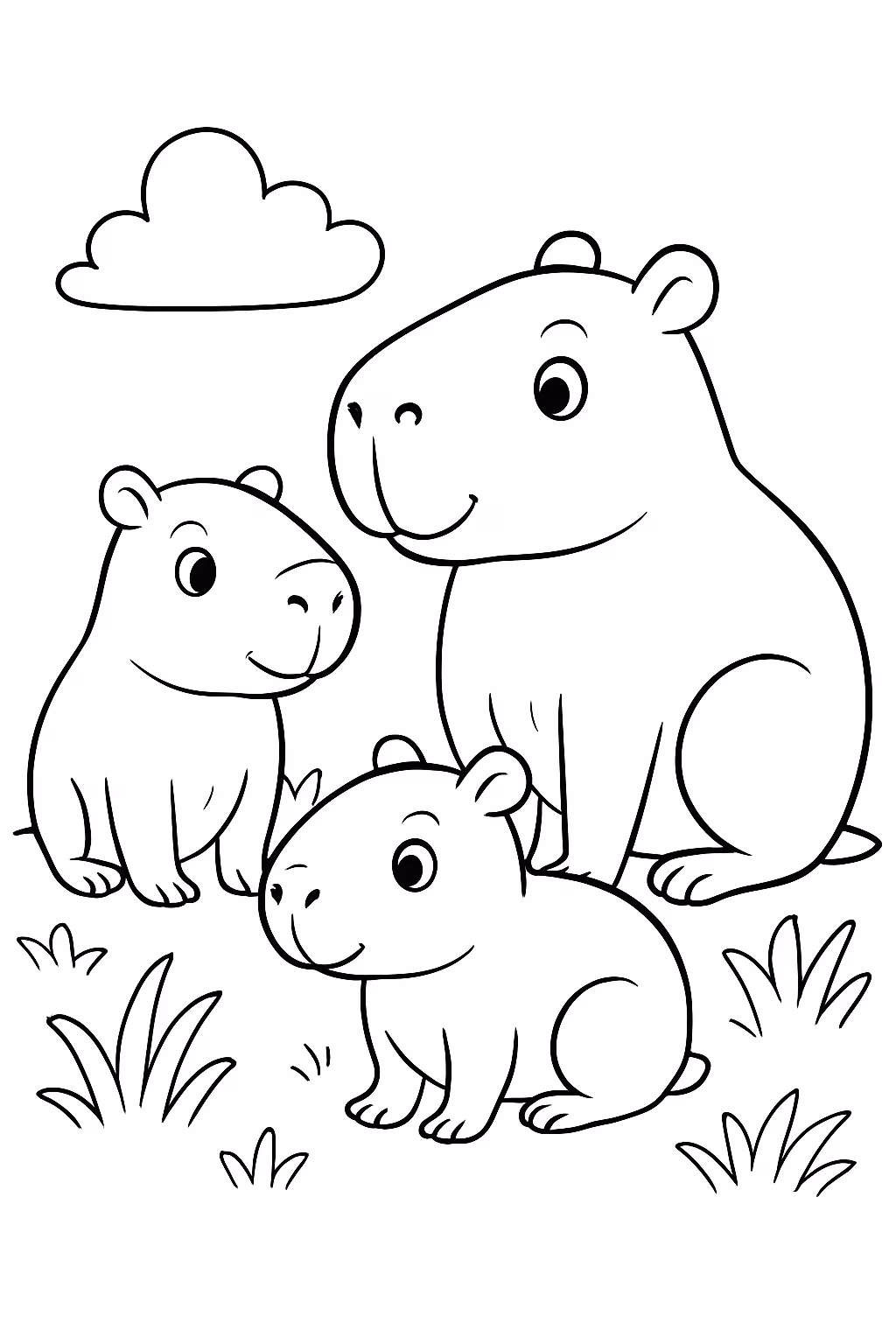 Capivaras para colorir — desenho para imprimir