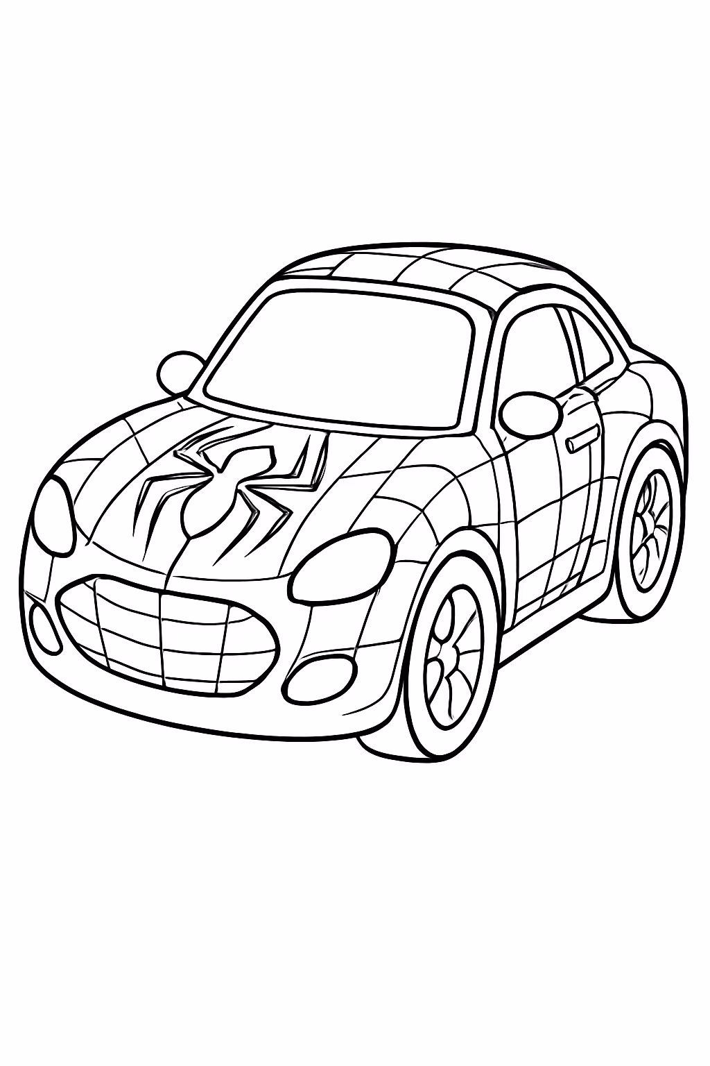 Carro do homem aranha para colorir — desenho para imprimir