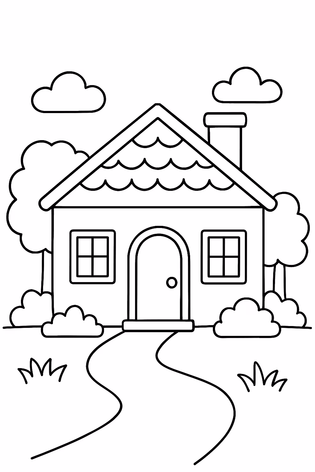 Casa para colorir — desenho para imprimir