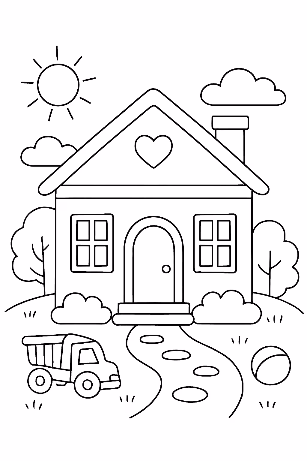 Casa de criancas para colorir — desenho para imprimir