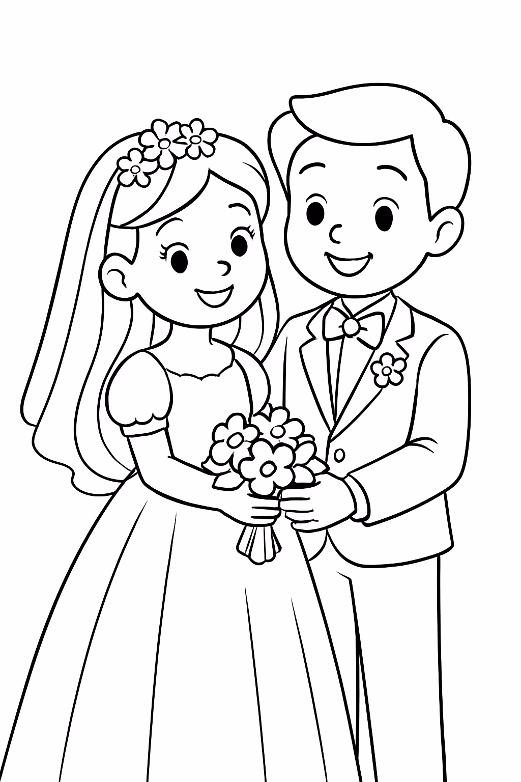 Casamento para colorir — desenho para imprimir