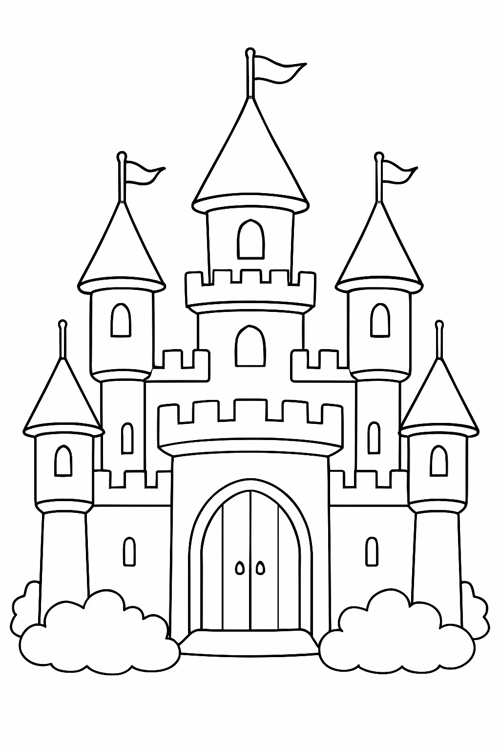 Castelo de princesa para colorir — desenho para imprimir
