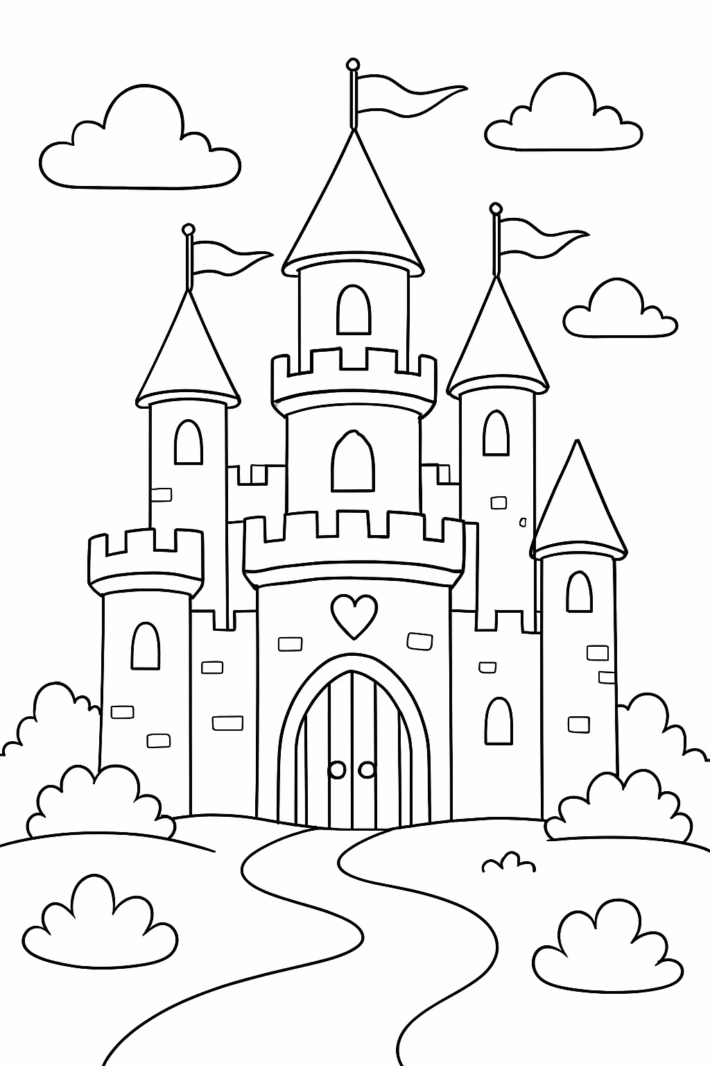 Castelo de princesa maria para colorir — desenho para imprimir