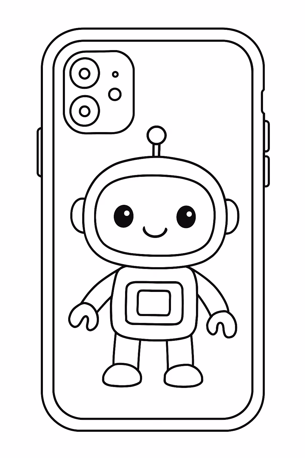 Celular com capinha botar no celular para colorir — desenho para imprimir