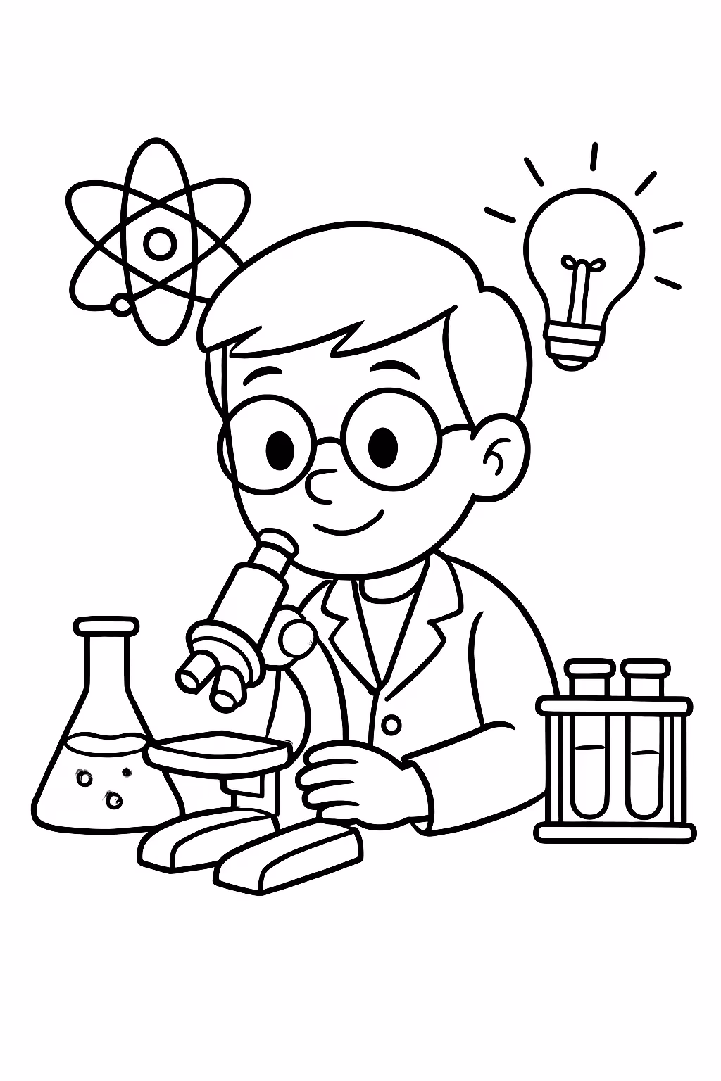 Ciencias para colorir — desenho para imprimir