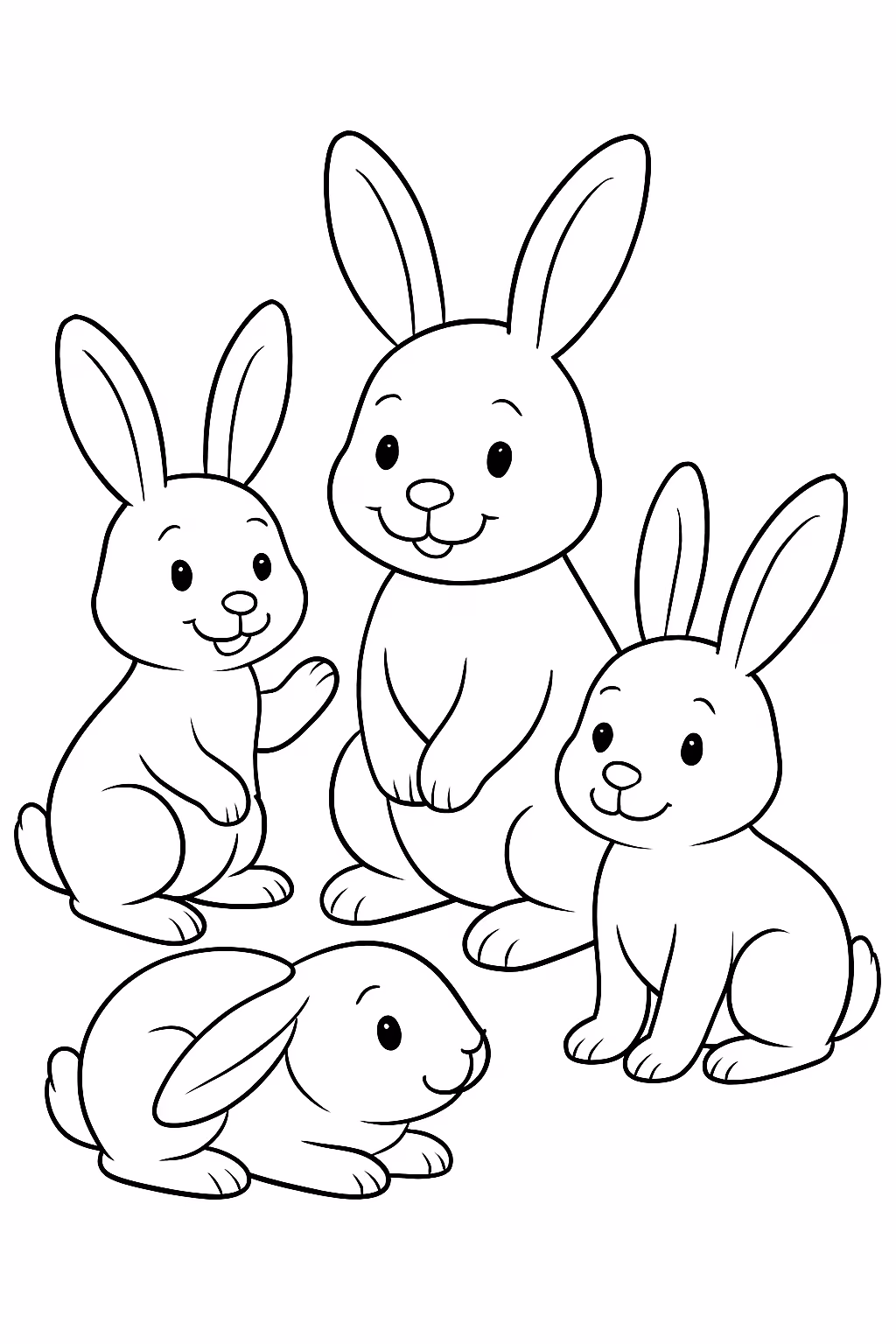 Coelhos para colorir — desenho para imprimir