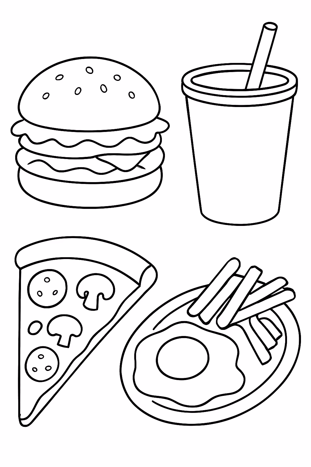 Comidas bonecas varios tipos pequena montar livros para colorir — desenho para imprimir