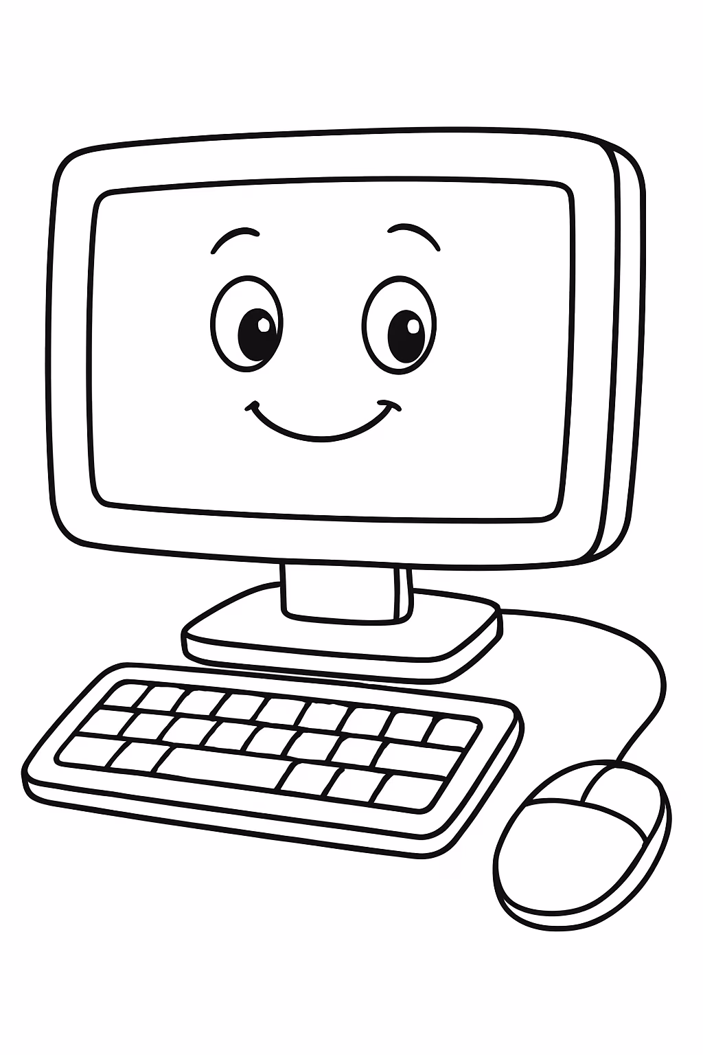 Computador para colorir — desenho para imprimir