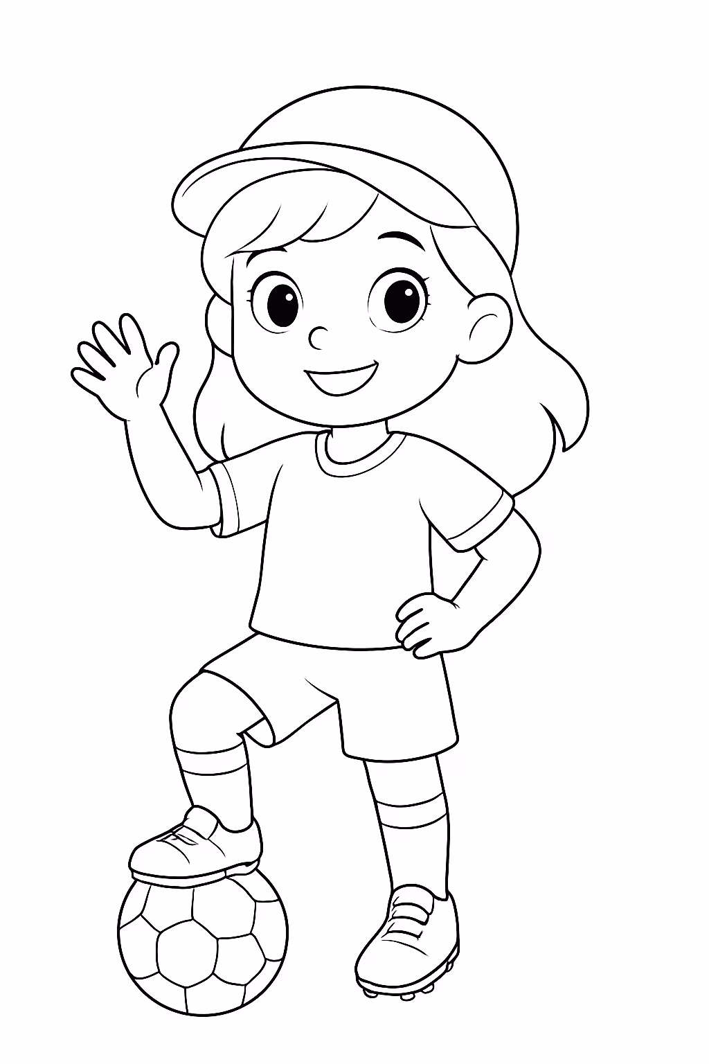 Copa do mundo menina para colorir — desenho para imprimir
