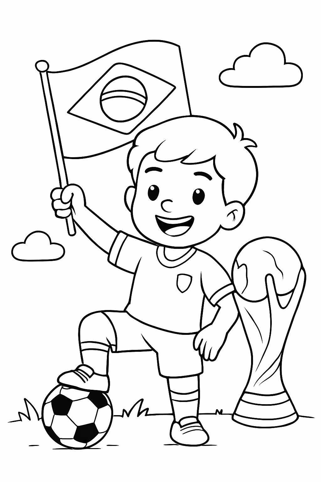 Copa do mundo brasil para colorir — desenho para imprimir