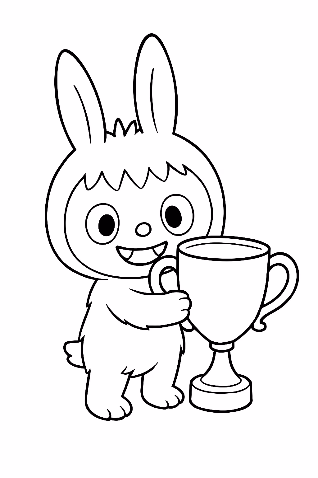 Copo da stanli com labubu para colorir — desenho para imprimir