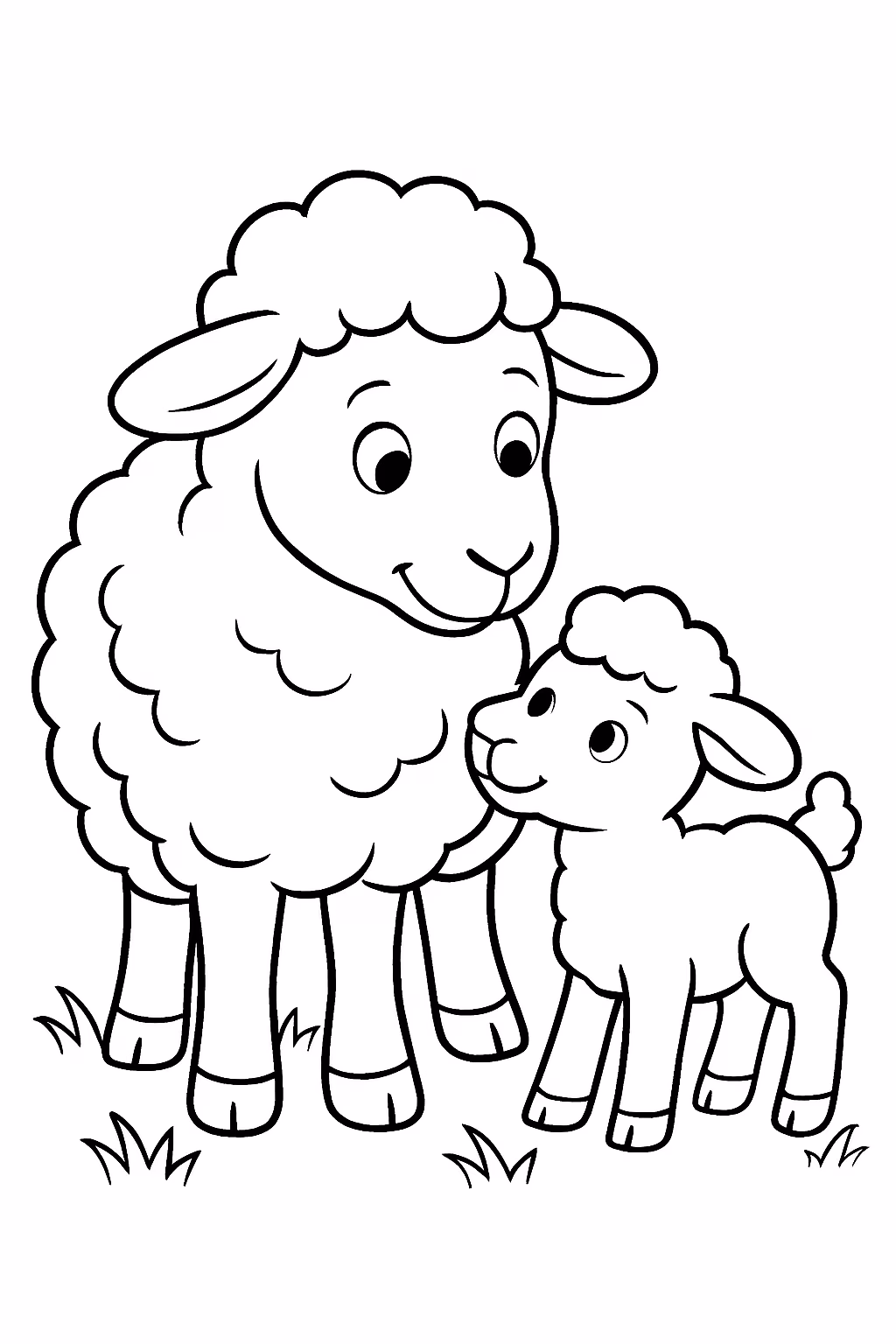 Criacao de ovelhas para colorir — desenho para imprimir