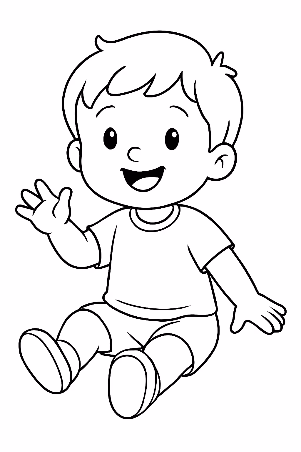 Crianca de anos para colorir — desenho para imprimir