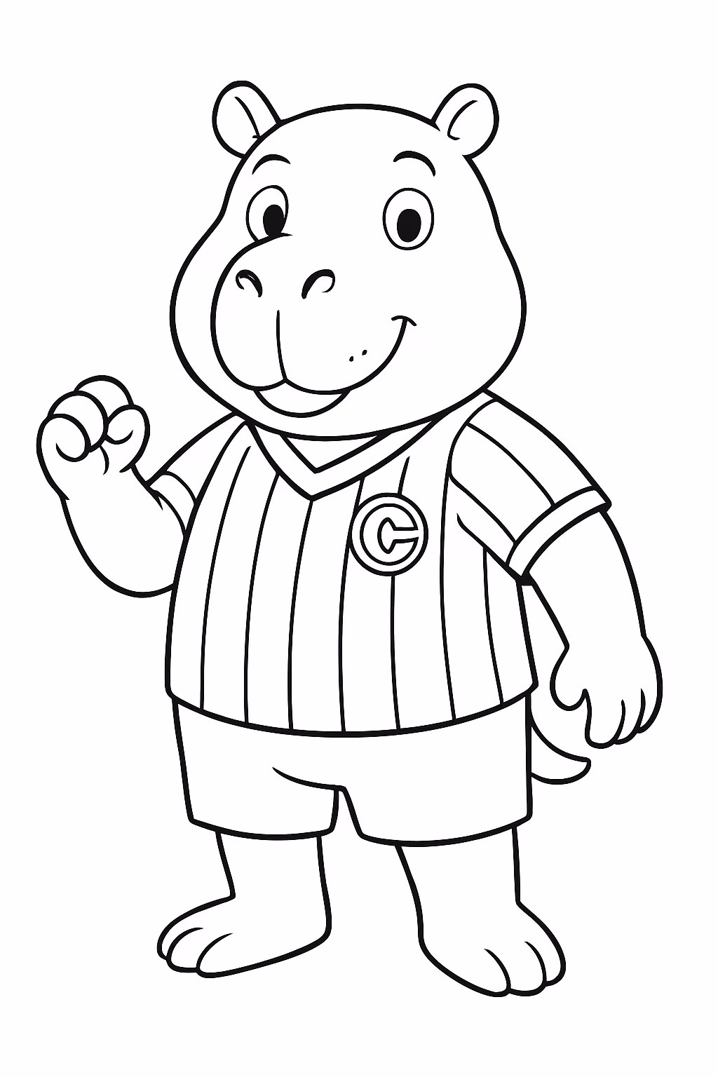 Crie uma capivara corinthiana para colorir — desenho para imprimir