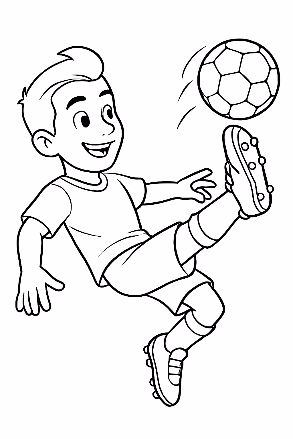 Cristiano ronaldo dando bicicleta para colorir — desenho para imprimir
