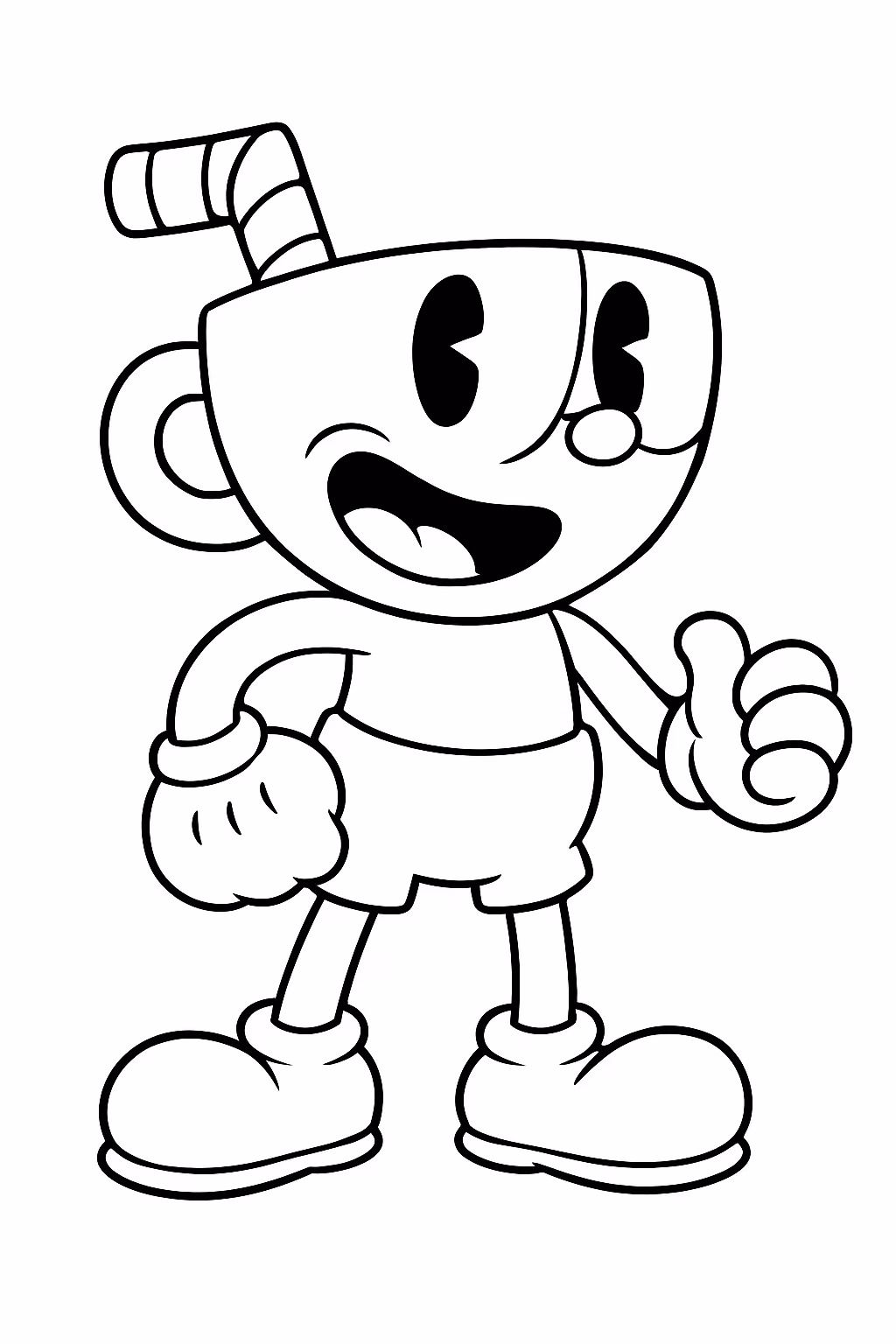 Cuphead para colorir — desenho para imprimir
