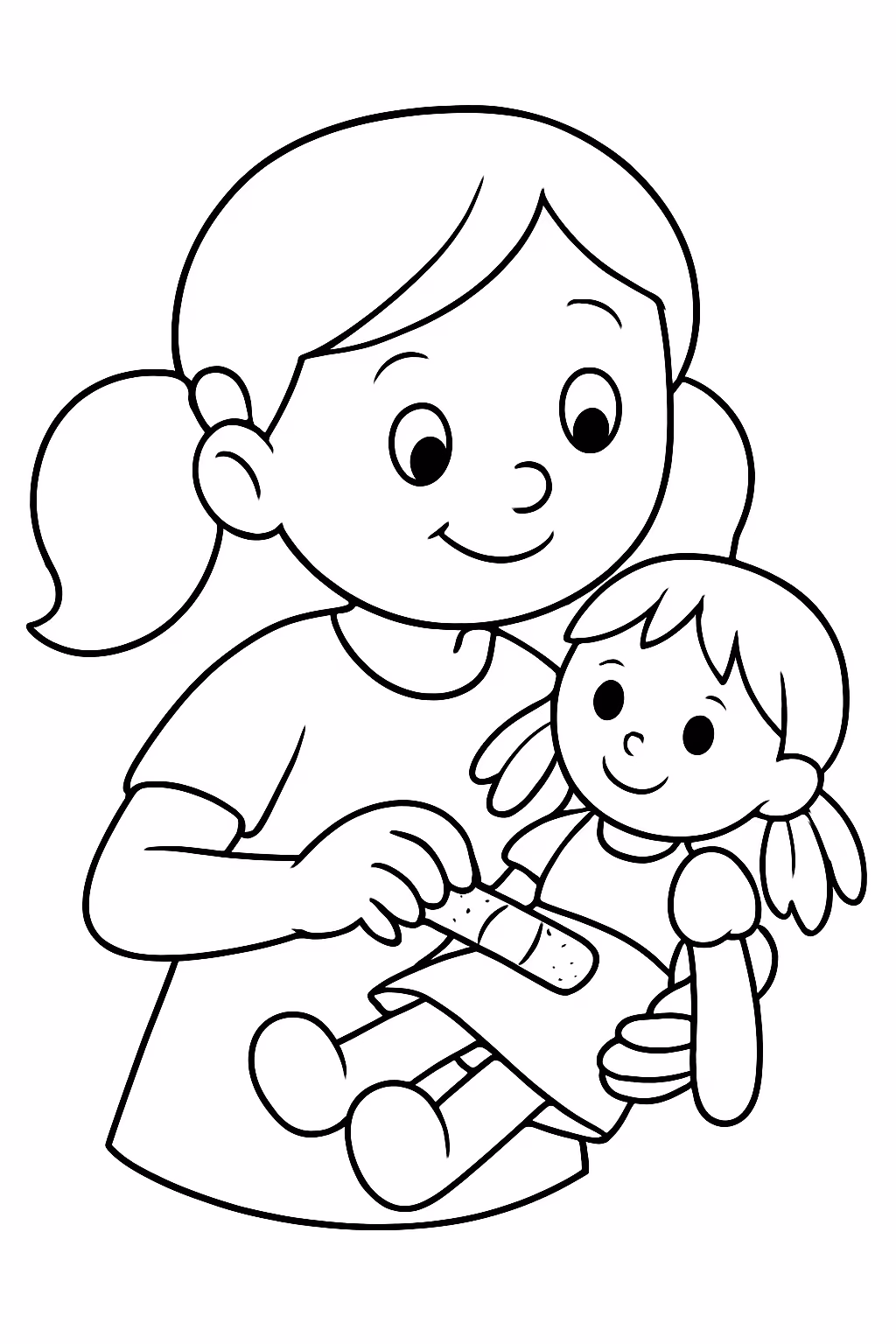 Curativo boneca para colorir — desenho para imprimir