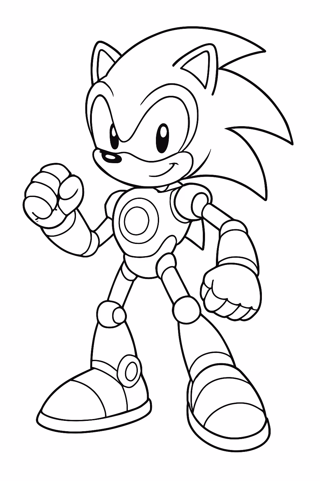 Cyber sonic para colorir — desenho para imprimir
