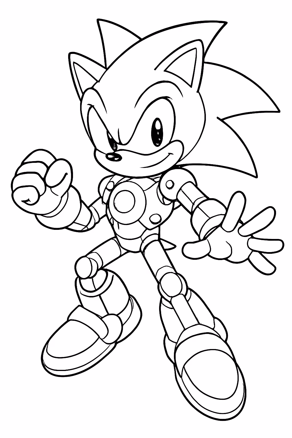 Cyber sonic do sonic frontiers para colorir — desenho para imprimir