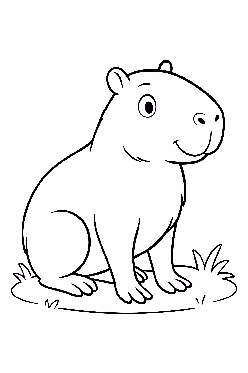 Da capibara para colorir — desenho para imprimir